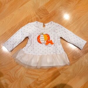 Baby girl pumpkin Thanksgiving top size 3 mo